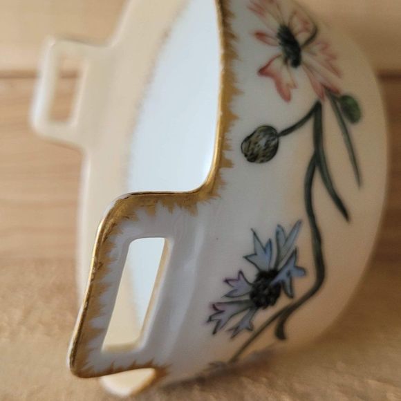 Antique Tressemann Vogt Handpainted gold and flowery bowl 5 inches incredible! - Picture 5 of 12